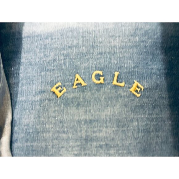 Men's EAGLE Cotton Long Sleeve Jean Button Down Shirt eagle Embroidery Size 15.5 - Picture 6 of 9